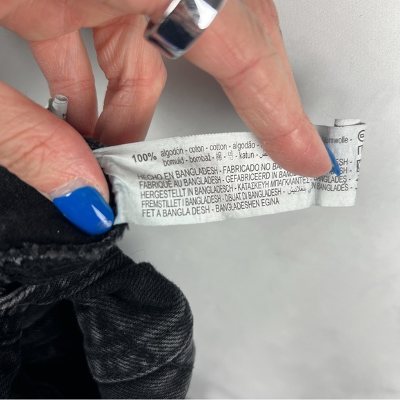 Zara Cut Out Full Length Wide Leg Collared Denim Jumpsuit Edgy Grunge Black M - Picture 6 of 7